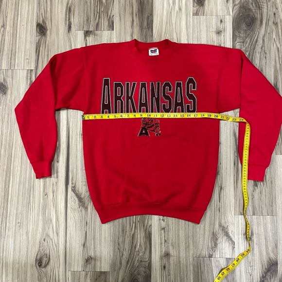 90s Vintage Arkansas Razorbacks Crewneck Sweatshirt L - Picture 2 of 5